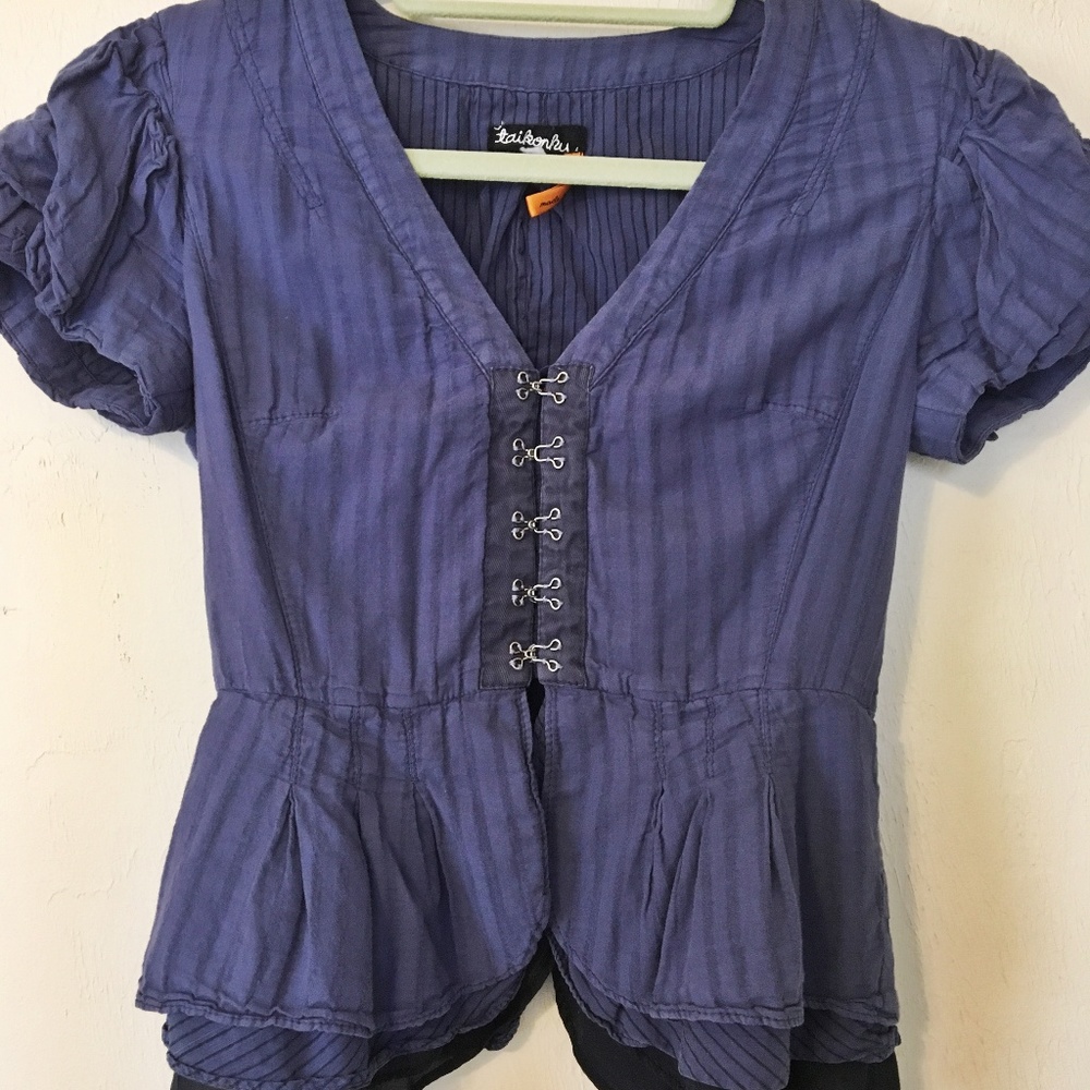 Anthropologie Taikonhu Flared Fitted Blouse